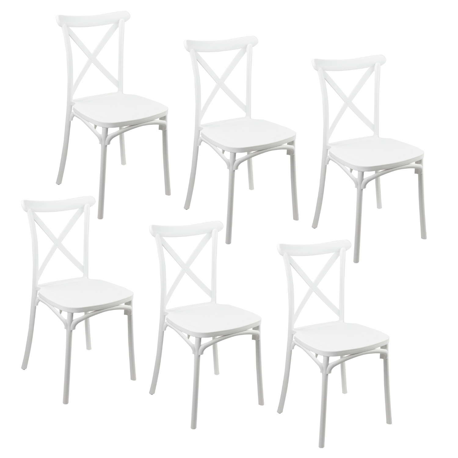 Pack 6 Sillas para Catering Apilables Charlotte 50x44x87.5cm 7house Sillas y Sillones de Exterior 1